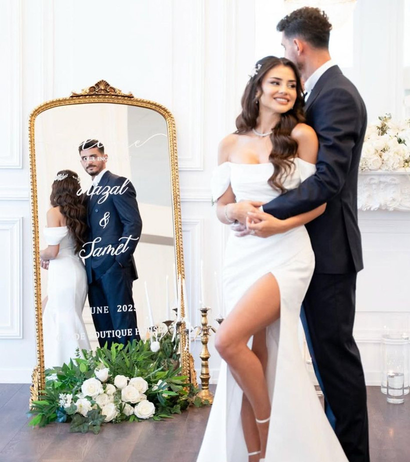 Futbolcu Samet Akaydin ile oyuncu Hazal Çağlar evlendi! Düğünden dikkat çeken kareler - Resim: 3